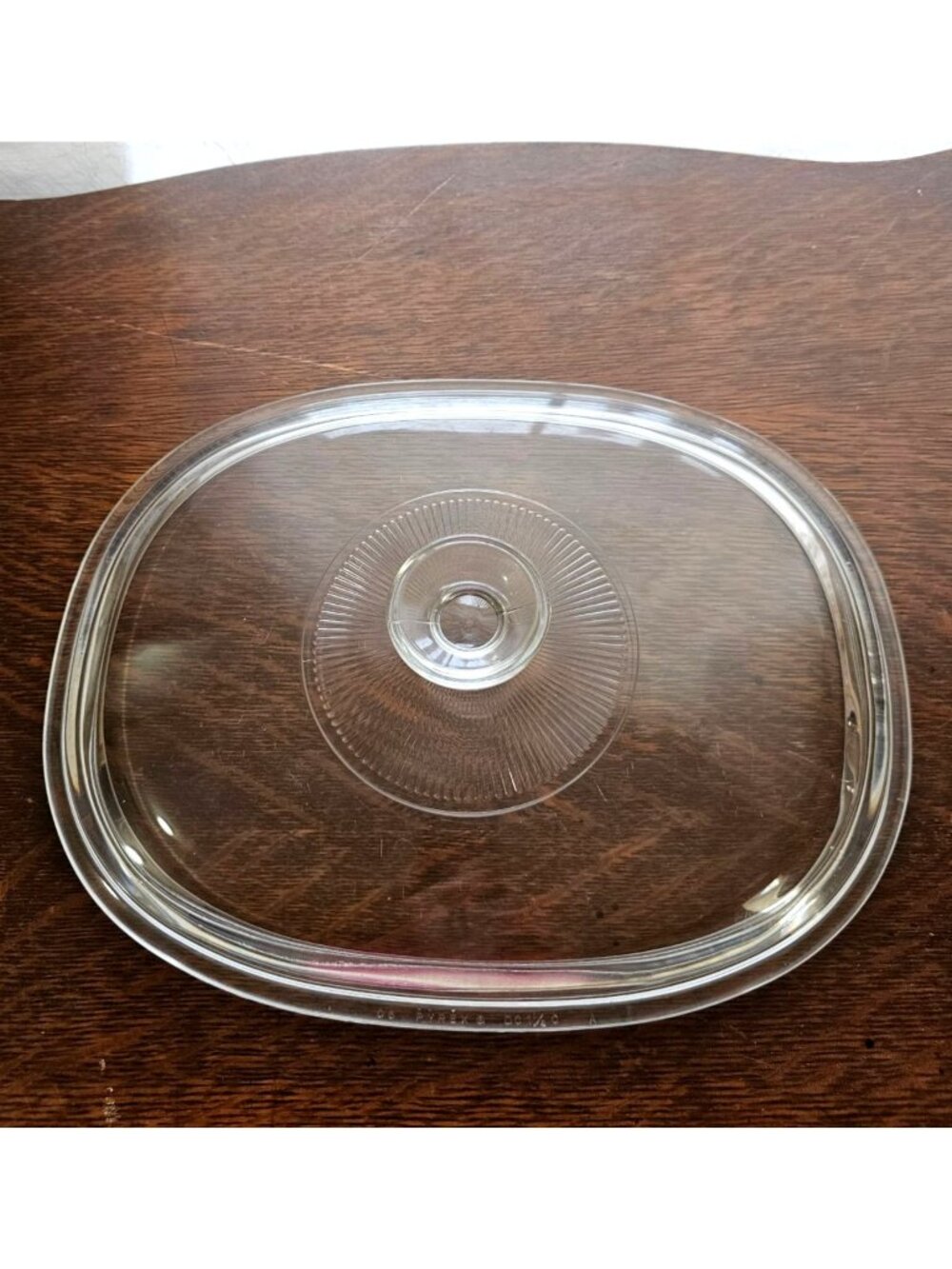Pyrex Oblong Lid ribbed clear glass DC 1-1/2C Replacement 11 x8.5" see descripti